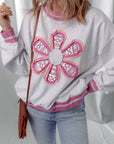 Caroline Flower Crew Neck Sweatshirt