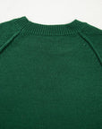 Eleanor Evergreen Raglan Sleeve Sweater