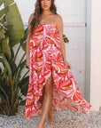 Maren Floral High Low Bandeau Vacay Dress