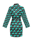 Turquoise cowgirl Hat Women's Belted Satin Feel Dressing Lounge Robe