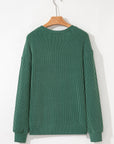 Christmas Merry Corded Knit Long Sleeve Top