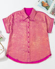 Amoura Metallic Sheen Buttoned Top
