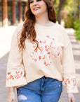 Harmony Plus Size Flower Patched Top