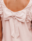 Bow Back Flutter Sleeve Mini Dress