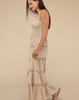 Woven Smocked Top Tiered Cami Maxi Dress