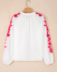 Floral Embroidered Puff Long Sleeve Shirt