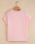 Colorblock Corded Knit Chest Pocket T-Shirt