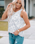 Jemma Leopard Print Crew Neck Tank Top