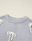 Sara Bowknot Applique Cap Sleeve Sweater