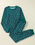 Christmas Candy Cane Top and Pants Lounge Set