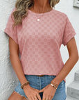 Checker Textured Short Sleeve T-Shirt