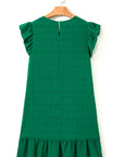 Claire Textured Flutter Sleeve Ruffled Mini Dress