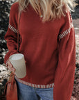 Presley Contrast Crew Neck Sweater