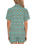 Turquoise Aztec Western Women's Pajama Set