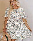 Kimber Floral Puff Short Sleeve Dress