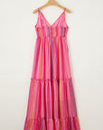 Clover Western Tassel Tie V Neck Wrap Maxi Dress