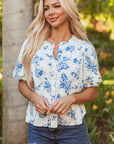 Lilianna Floral Buttoned Casual Top