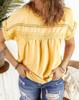 Shelby Swiss Dot Lace Short Sleeve Top