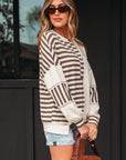 Ariana Stripe Stitched Oversized Sweatshirt