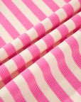 Stripe Contrast Collared V-Neck Dress