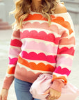 Sarah Wave Striped Sweater