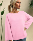 Solid Knit 3/4 Sleeve Dolman Sweater