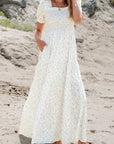 Robin Frilly Shirred Bodice Tiered Floral Maxi Dress