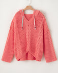 Sariah Cable Knit Drawstring Hooded Sweater