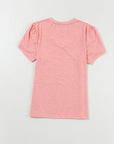 Heathered Petal Sleeve V-Neck T-Shirt