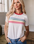 Carter Rainbow Stripe Crewneck Top