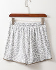Leopard Contrast Trim Drawstring Shorts