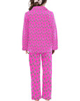 Hot Pink Lightning Bolt Girl's Western Pajama Set