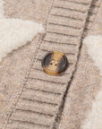 Star Sherpa Textured Buttoned Sweater Cardigan