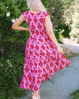 Adalee Retro Ruffled Sleeve Maxi Dress