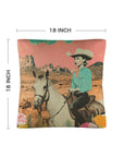 Baha Ranch Retro Pop Western Ride Cowgirl Pillow Case Made in America
