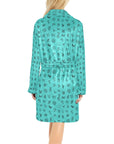 Turquoise Cattle Brands Women's Western Bath Robe
