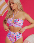 Emmy Floral Halter Neck High Waist Bikini