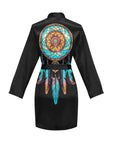 Dream Catcher Women's Belted Satin Feel Dressing Lounge Robe