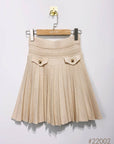 Khaki Pleated knit skirt -clearance