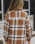 Phoebe Pocketed Buttoned Plaid Shirt Jacket