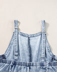 Savanna Frayed Exposed Seam Wide Leg Denim Overall