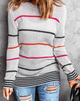Stripe Ribbed Knit Sweater