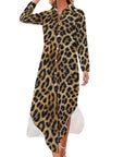 Baha Ranch Retro Pop Western Leopard Desert Shirt Dress Duster