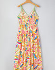 Jennifer Spaghetti Strap Piping Detail Maxi Dres