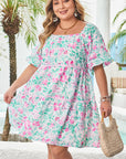 Lucille Plus Size Floral Ric-rac Trim Dress