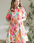 Brynleigh Floral Puff Sleeve Babydoll Dress