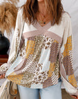 Floral Patchwork Long Sleeve Blouse