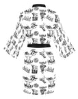 Cowboy Print Western Satin Kimono Robe