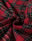 Plaid Ruffle Hem Collared Half-Button Mini Dress