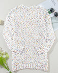 Ailany Confetti Rib Knit Long Sleeve Cardigan